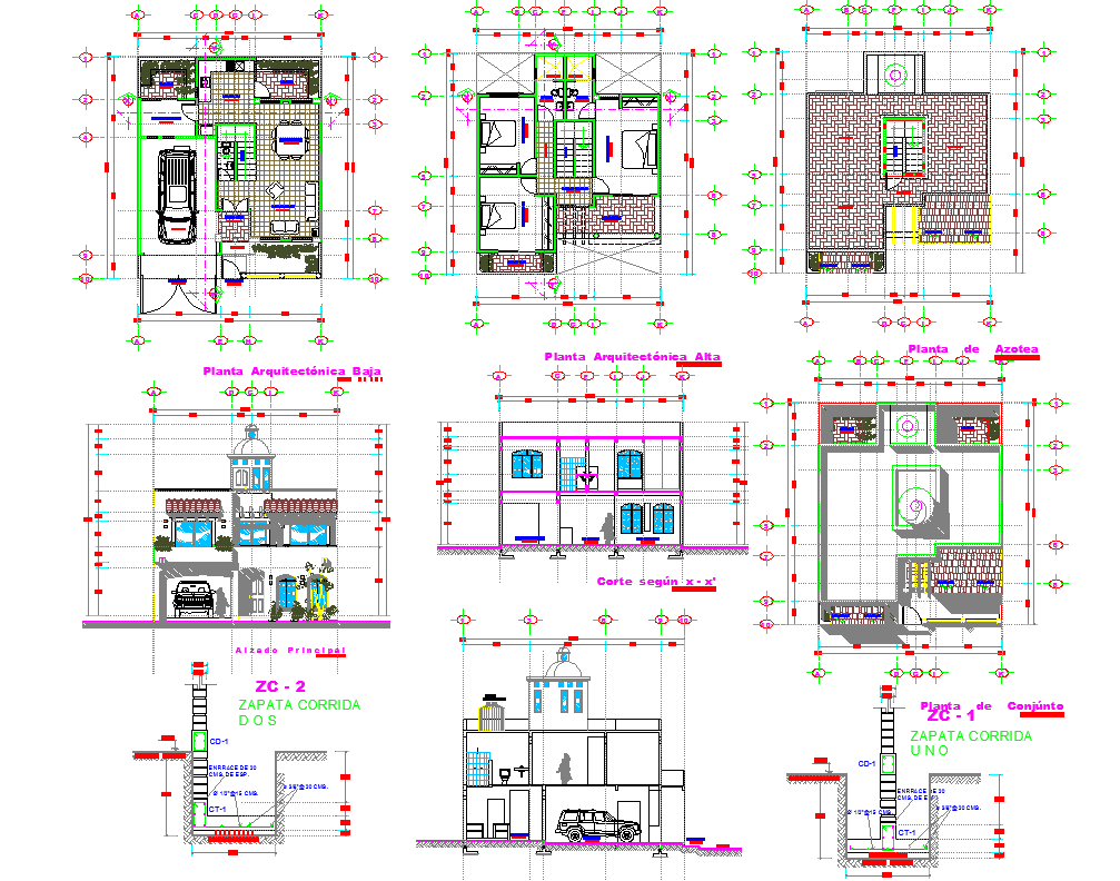 Story House Plan Dwg File Cadbull