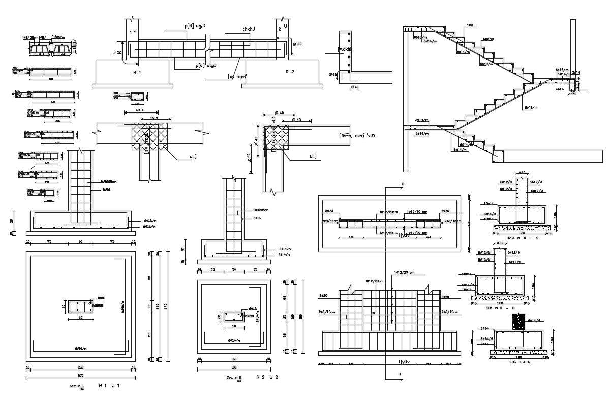 Joint Footing Pad Foundation Design Free Dwg File Cad