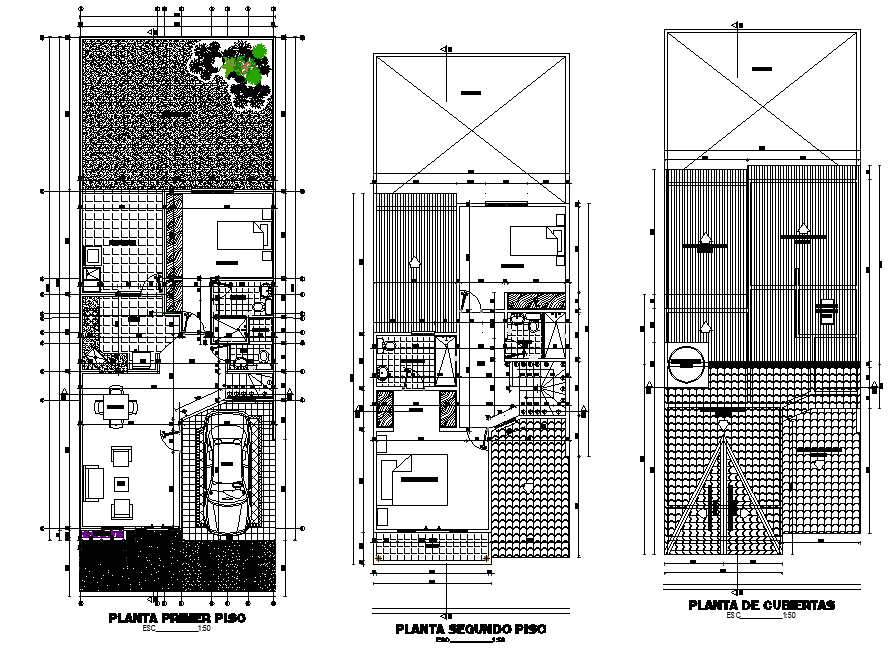 2 floor housing familiar plan layout file - Cadbull