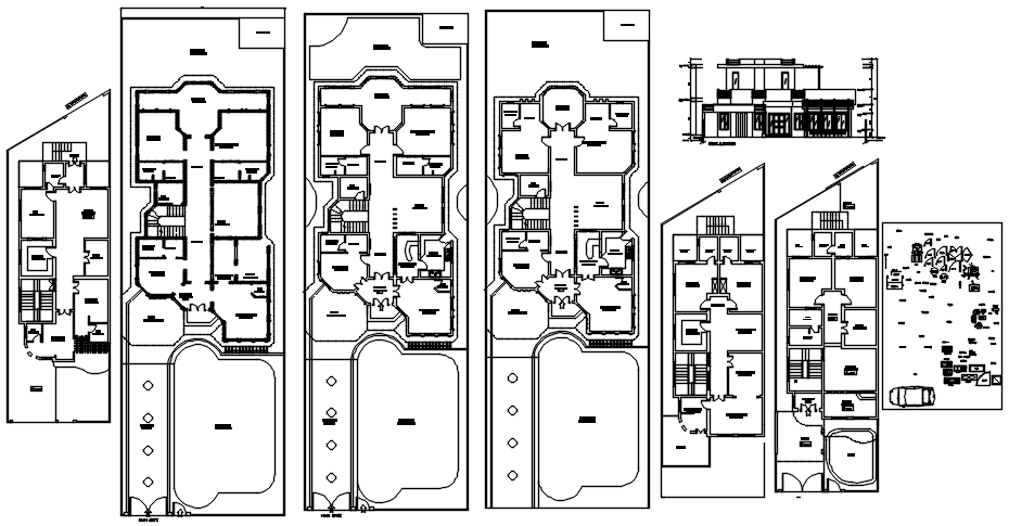 2 storey house design in dwg file - Cadbull