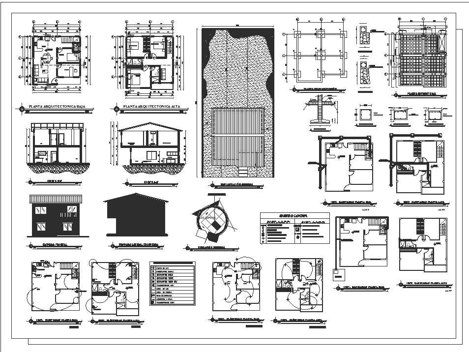 2 Storey House Plan With Front Elevation Design Autocad File Cadbull Images