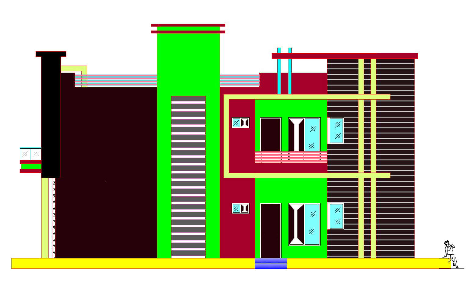 2-storey-house-with-elevation-in-autocad-file-cadbull