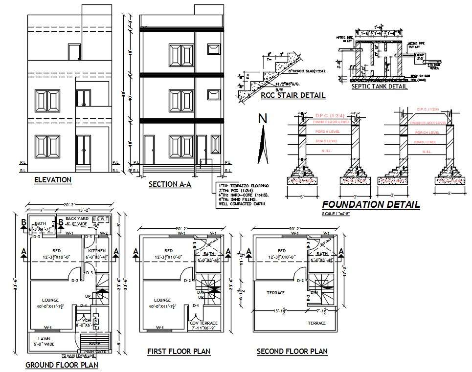 20' X 33' House Plan Complete Drawing DWG File - Cadbull