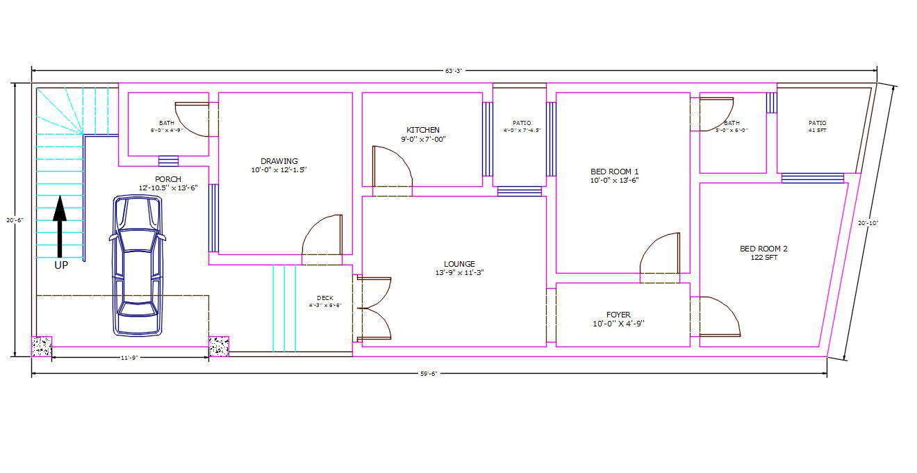 20-x-63-car-parking-2-bhk-house-ground-floor-plan-dwg-file-cadbull