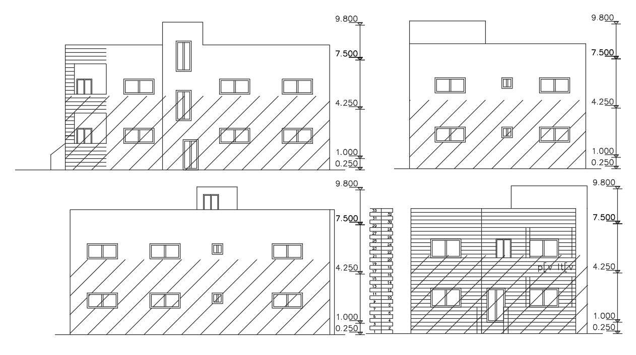 2000 Sq Ft House Building Elevation Design - Cadbull