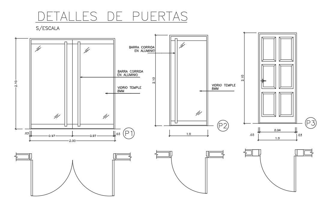 Double Door Top View Plan Cadbull | Images and Photos finder