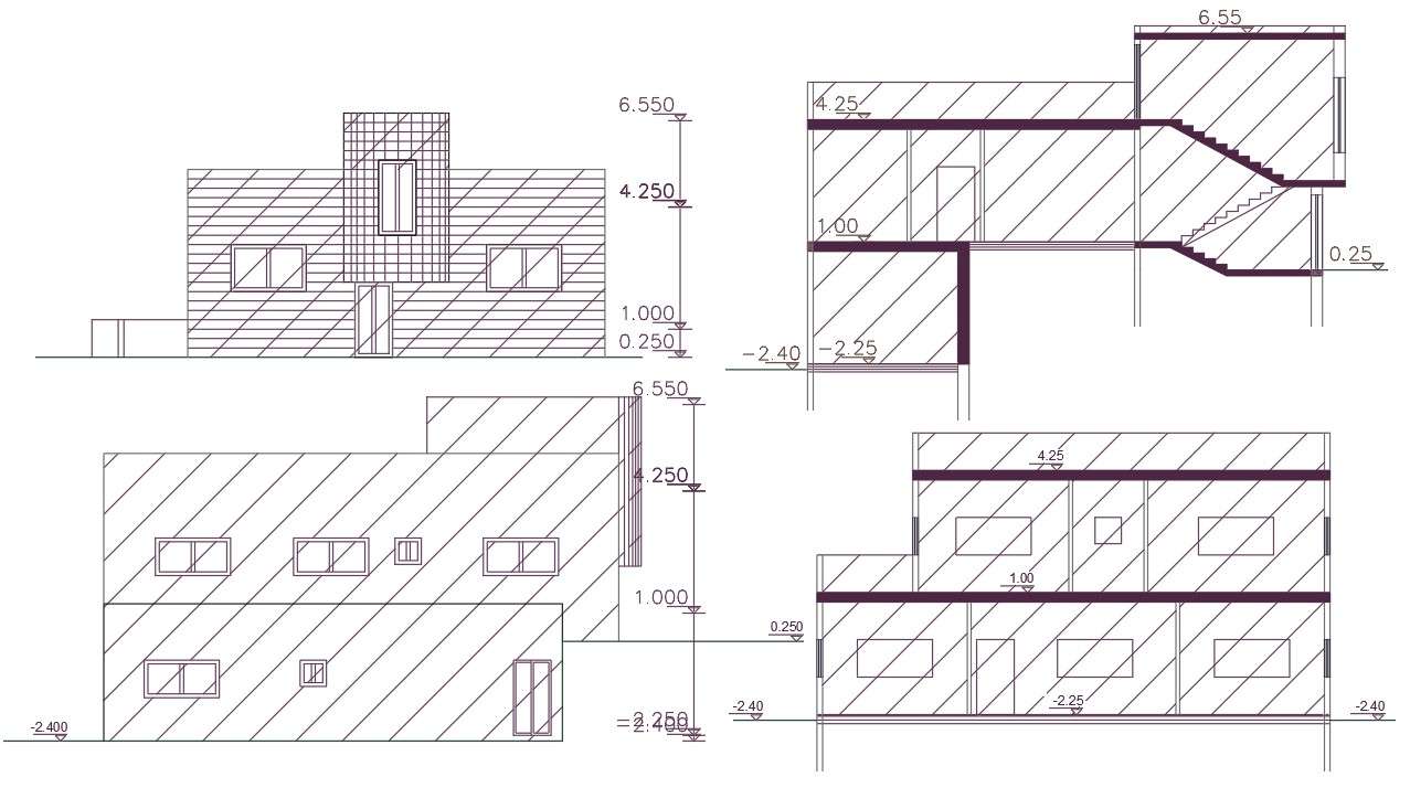 200 Square Meter House Building Design DWG File - Cadbull