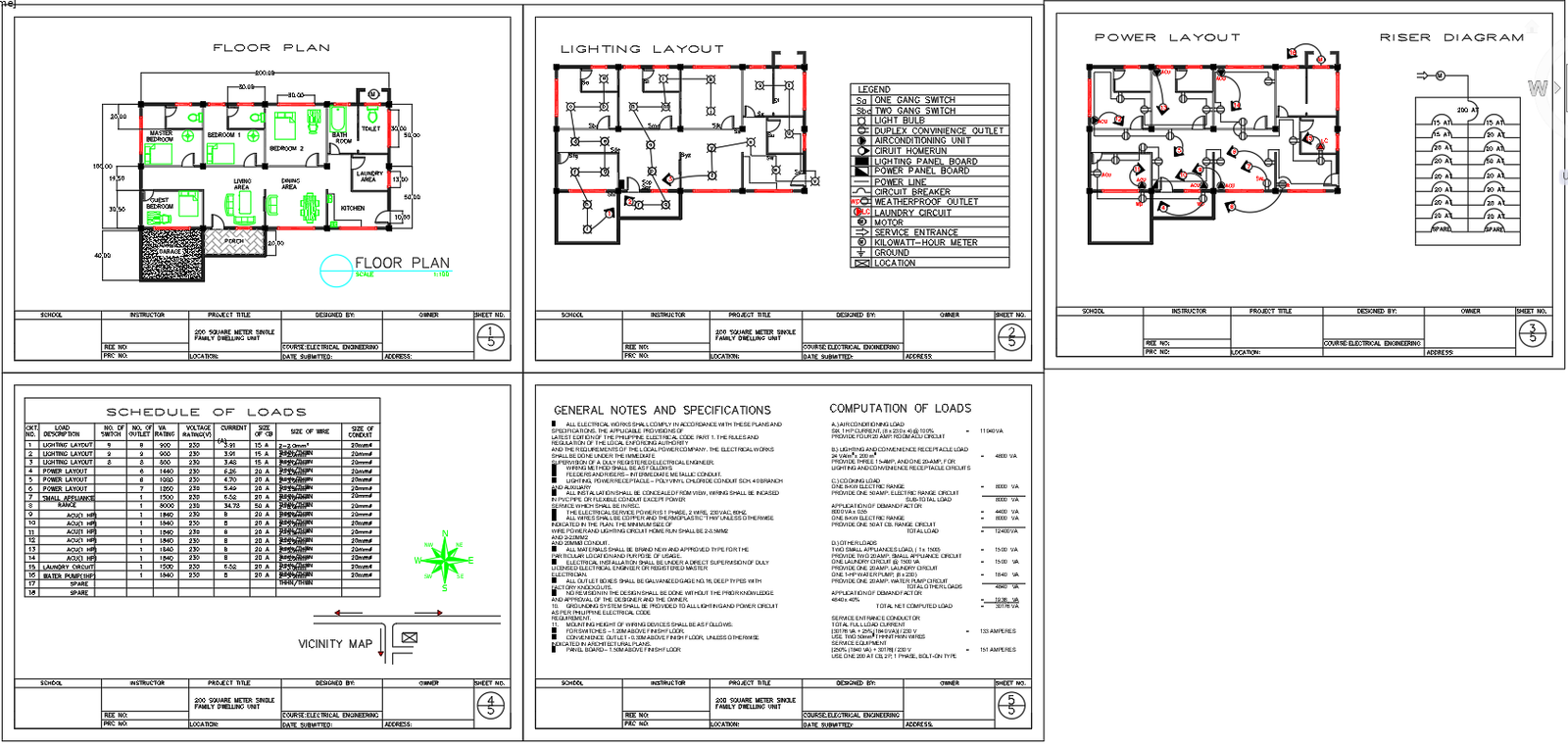 200-square-meter-house-floor-plan-and-electrical-layout-drawing-in-dwg