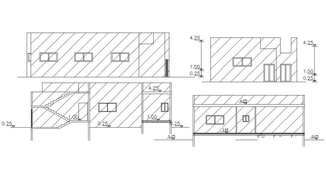 2080 Sq Ft House Building Design DWG File - Cadbull