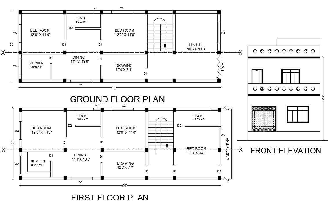 20x56-autocad-house-plan-and-elevation-design-dwg-file-cadbull