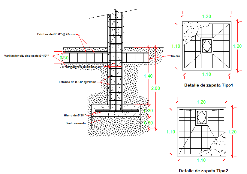 Building Column Footing Plan Design Autocad Drawing C - vrogue.co