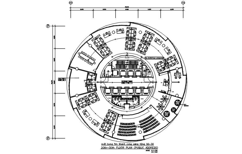 20th-30th floor plan of public address in detail AutoCAD drawing, dwg ...