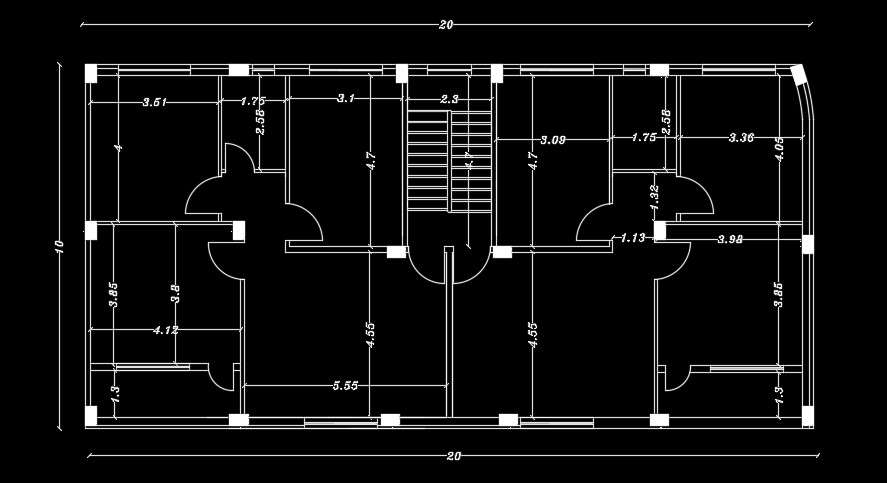 20x10m house plan is given in this AutoCAD drawing model - Cadbull