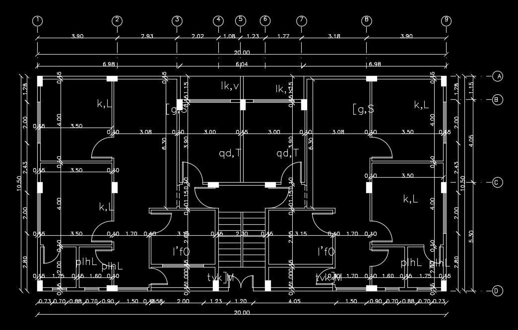 20x10m residential house plan AutoCAD drawing - Cadbull