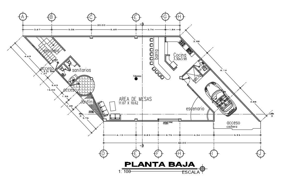 20x15m ground floor guest house plan is given in this Autocad drawing ...