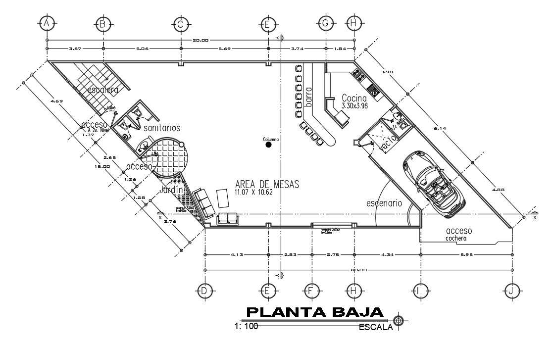 20x15m Ground Floor House Plan Is Given In This Autocad Drawing File Download Now Cadbull