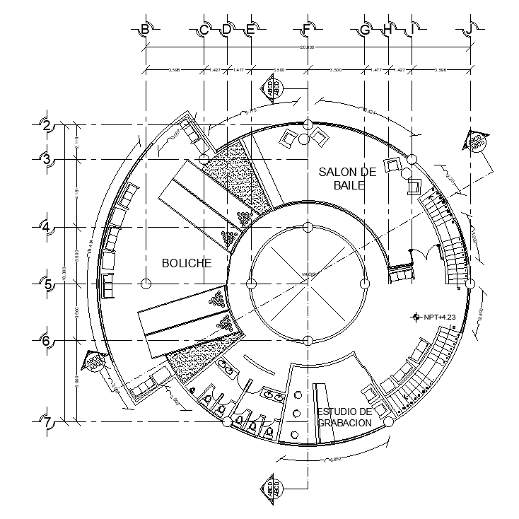 20x18m first floor clubhouse plan is given in this AutoCAD drawing ...