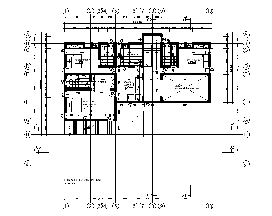 20x18m first floor house plan is presented in this Autocad 2D drawing ...