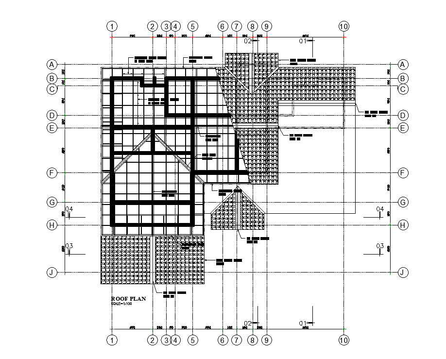 20x18m terrace roof plan is presented in this Autocad 2D drawing file ...