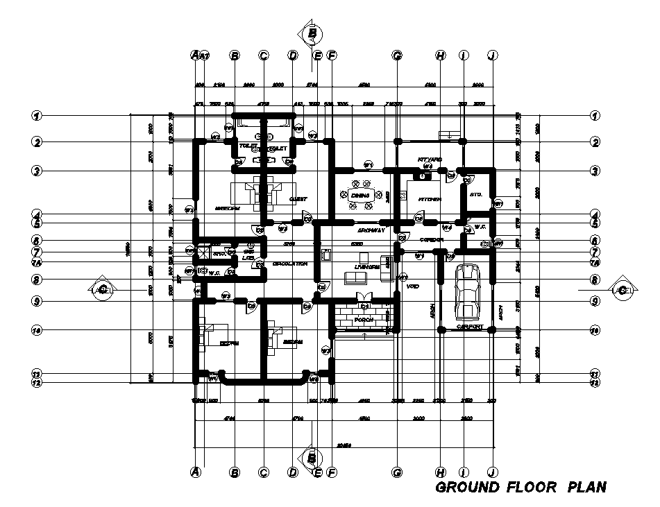 20x19m house plan is given in this Autocad drawing file. Download now ...