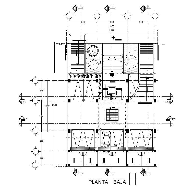 20x27m Apartment Ground Floor Plan Is Given In This Autocad Drawing Model Download Now Cadbull