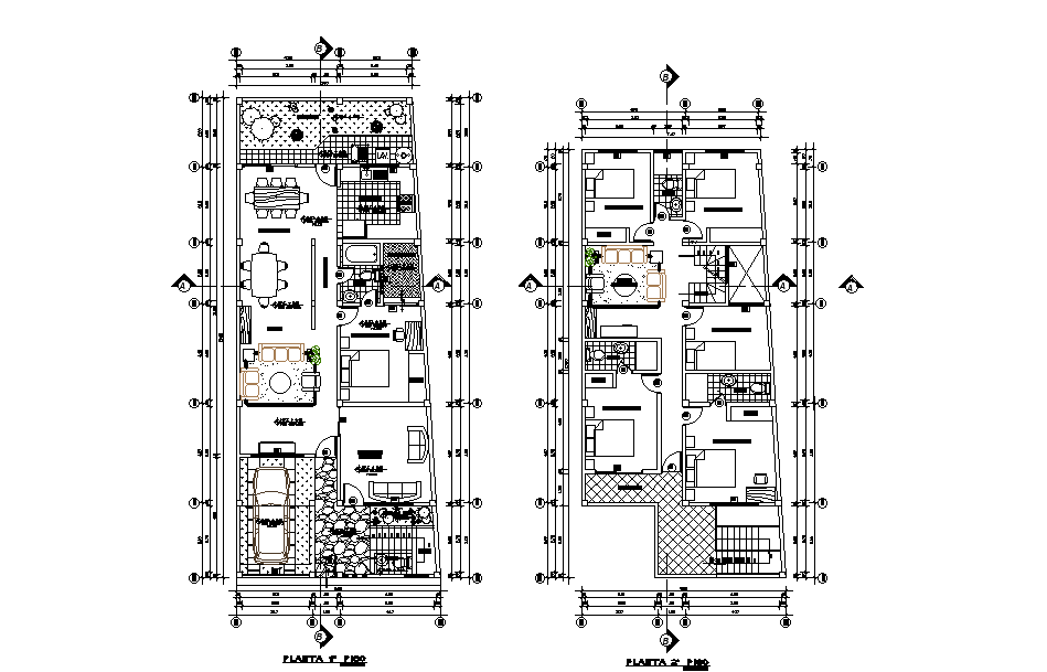 20x8m home plan is given in this Autocad drawing model. Download the ...