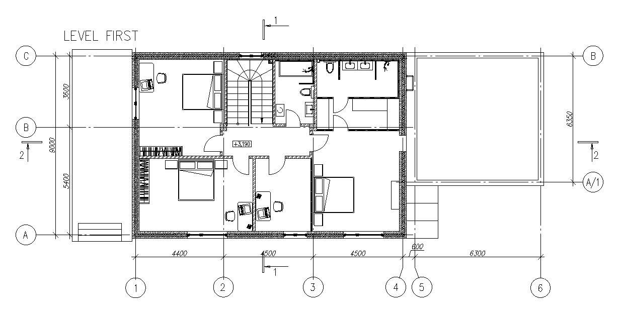 20x9m First Floor Residential House Plan Is Given In This Autocad Drawing Model Download Now