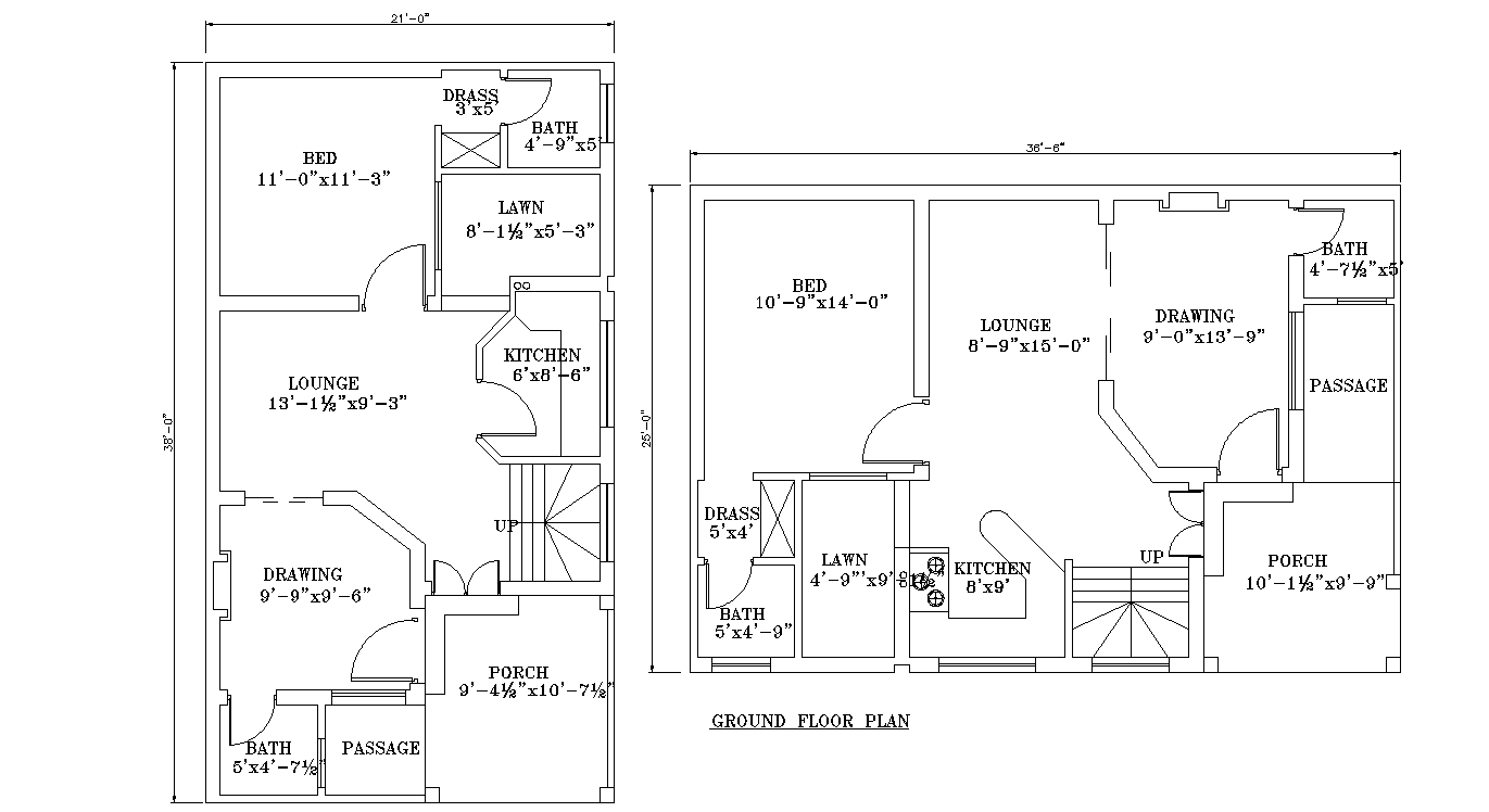 21-x35-and-36-6-x25-two-different-size-of-single-bhk-house-plan-autocad-dwg-file-cadbull