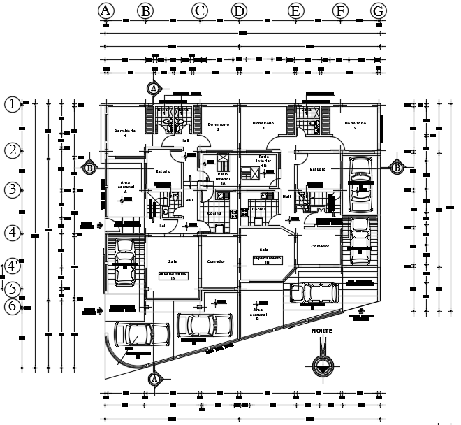 21x20m architecture three story ground floor residential apartment plan ...