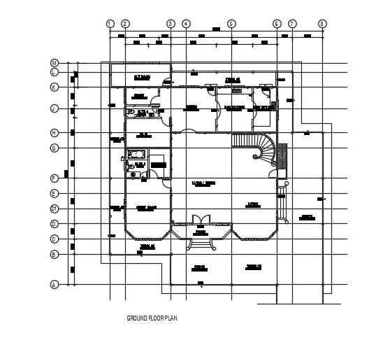 21x22m architecture two story ground floor villa house plan - Cadbull