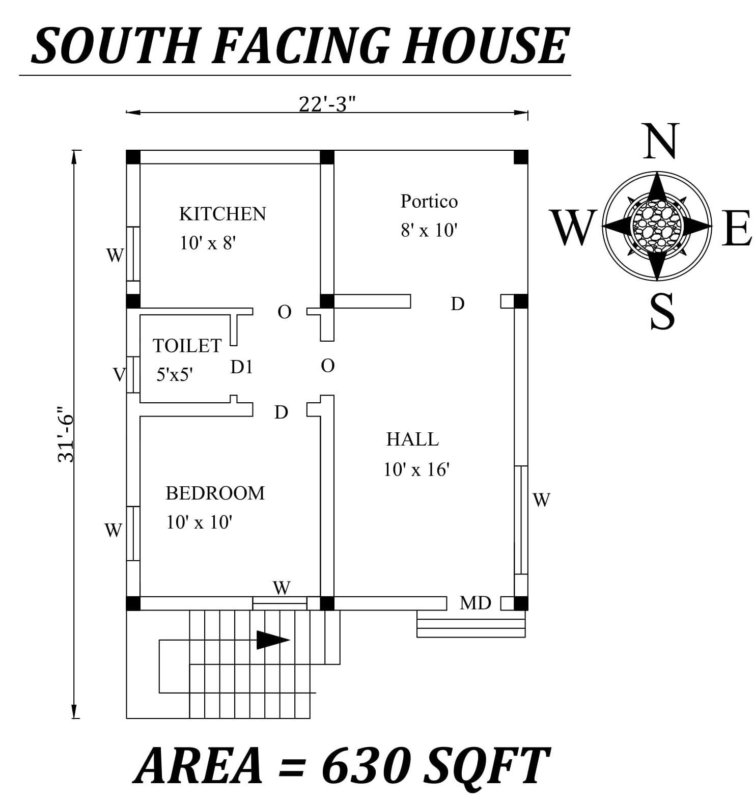 22-3-x31-6-1bhk-south-facing-house-plan-as-per-vastu-shastra-autocad-dwg-file-details