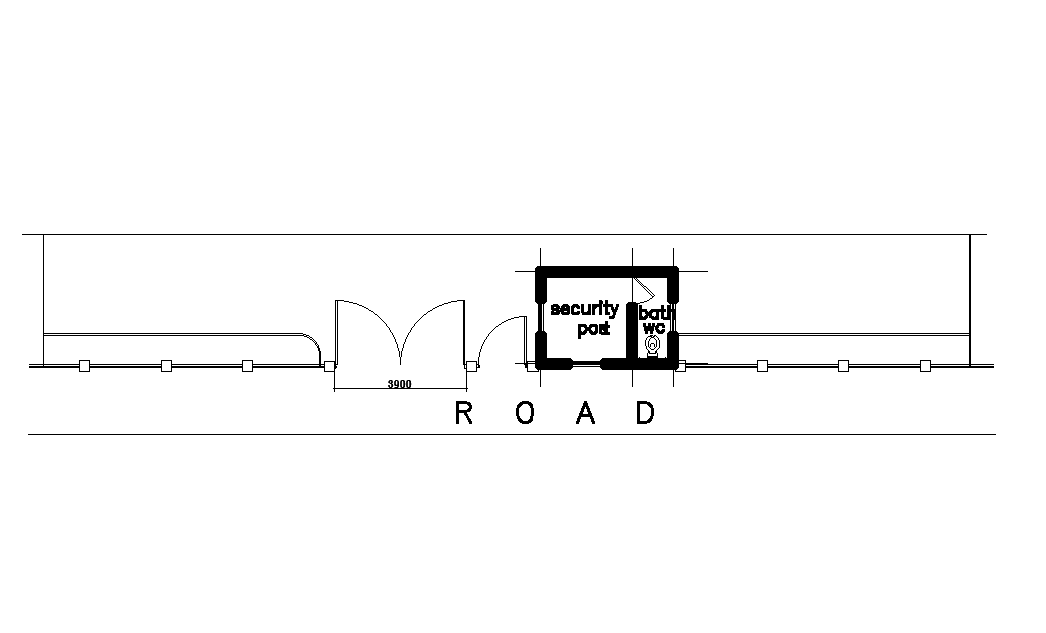 22x20m house plan of security post detail is given in this Autocad ...