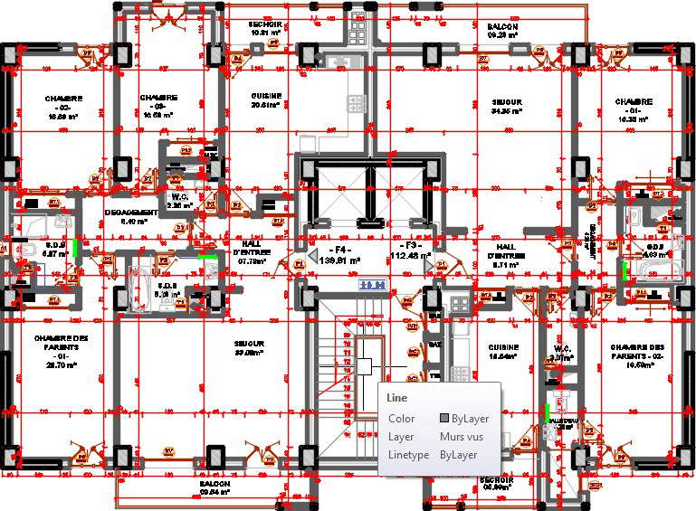 23x15m 9th floor apartment house plan CAD drawing - Cadbull