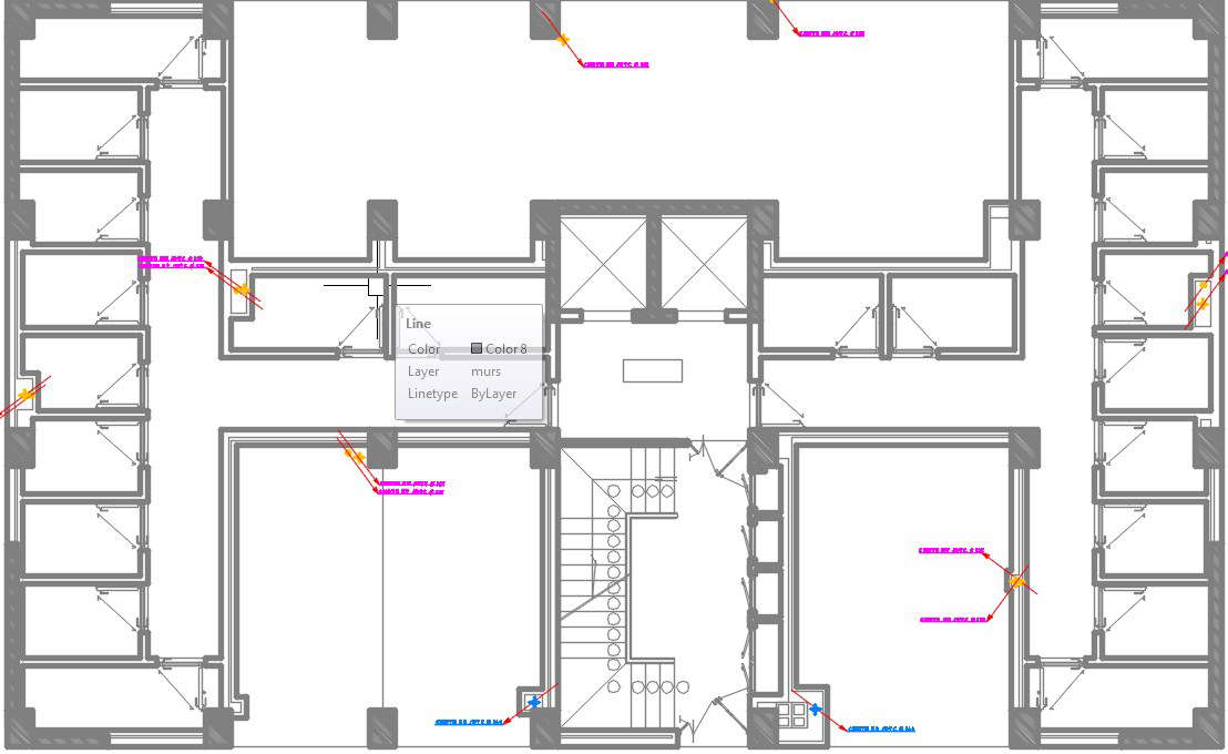 23x15m Multistorey Apartment Entrance Area Sanitary Pipe Plan Is Given 