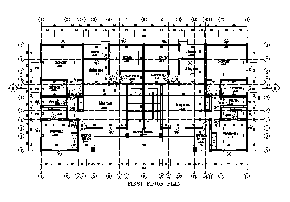 24x12m First Floor Residential Plan Is Given In This Autocad Drawing File Download Now Cadbull