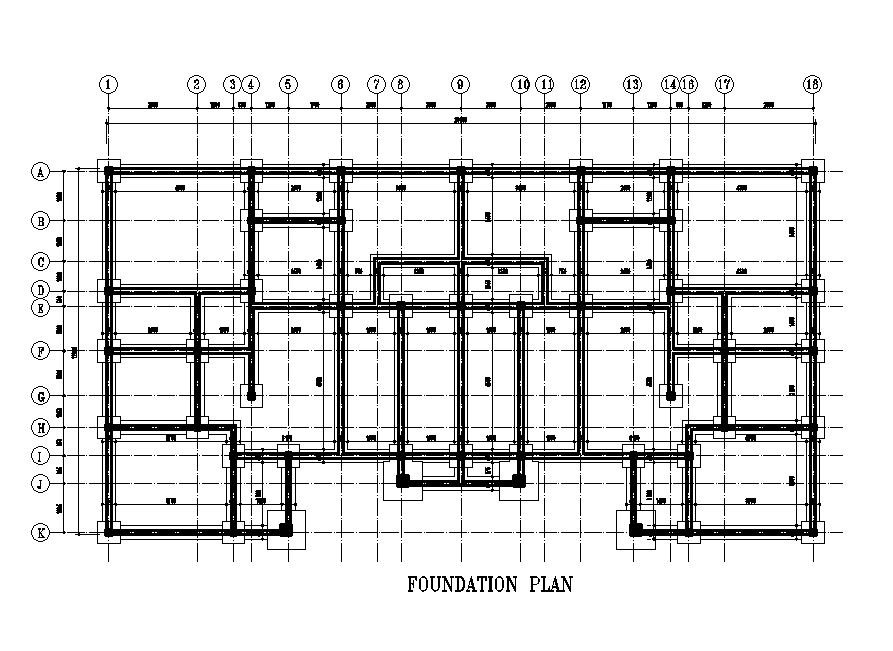 Foundation Plan And Layout Plan Details Of Single Story House Dwg File Images