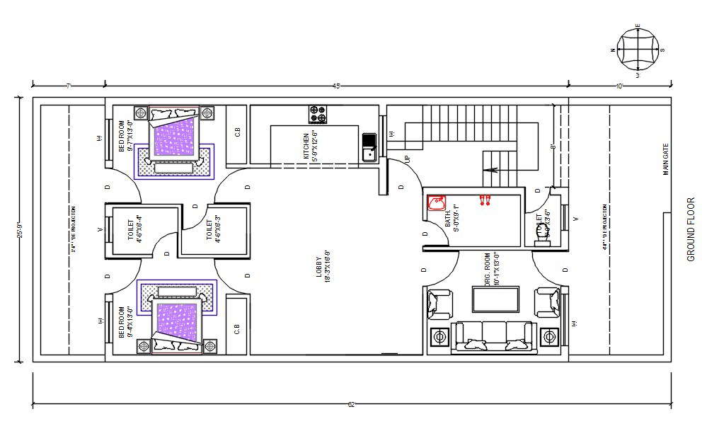 25-x-62-feet-south-facing-house-ground-floor-plan-dwg-file-cadbull