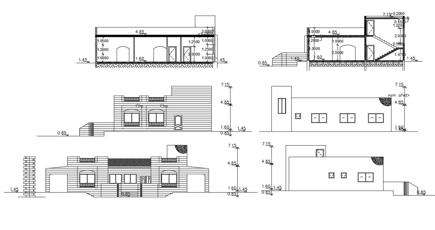 250 Square Yards House Building Drawing DWG File - Cadbull