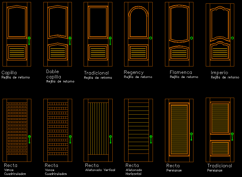 Wooden Door design cad drawing is given in this cad file. Download this ...