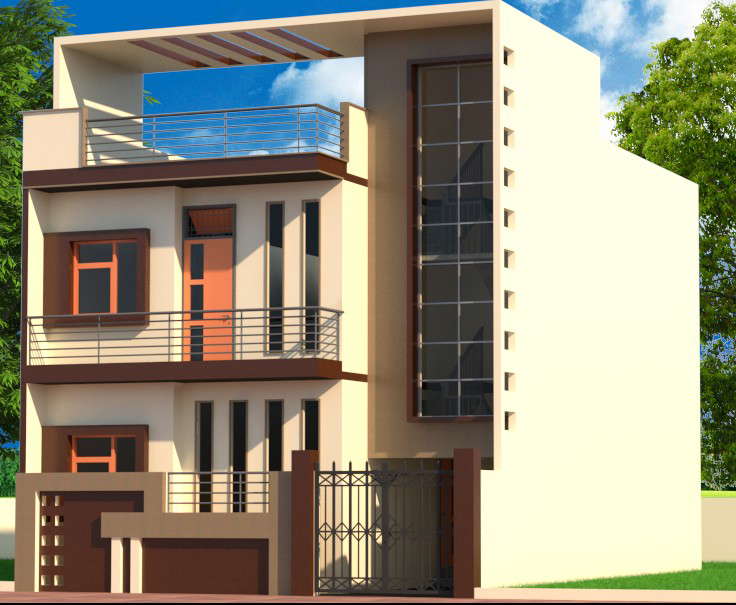 25x40 G 1 3d Home Elevation Design Revit Drawing File Is Available Here Download The Revit File On Cadbull Com Cadbull