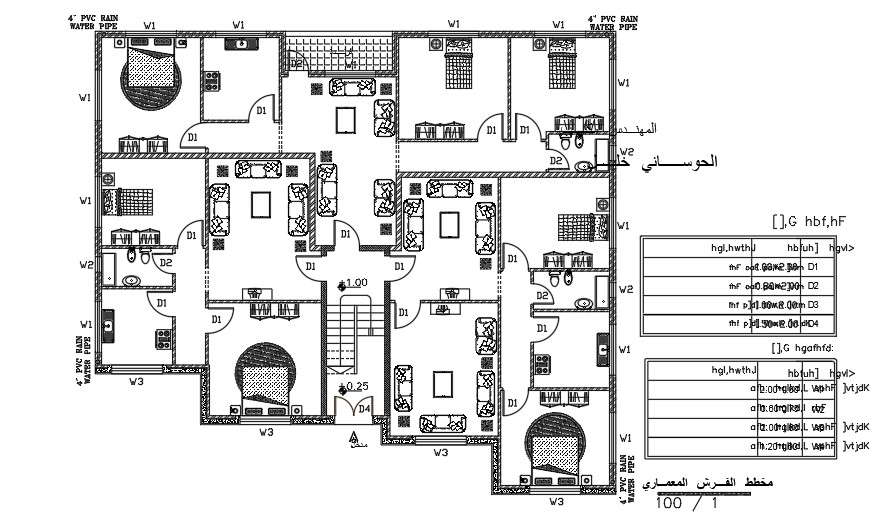 25x18 Meter Apartment Furniture layout DWG File - Cadbull