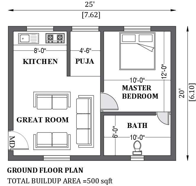 Weg huis Ruwe olie leerling 25'x20' house plan as per vastu shastra is given in this FREE 2D Autocad  drawing file. Download now. - Cadbull