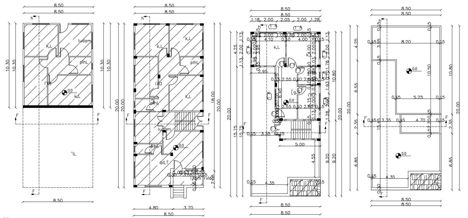26 X 32 House Plan Autocad Floor Plan Design Cadbull