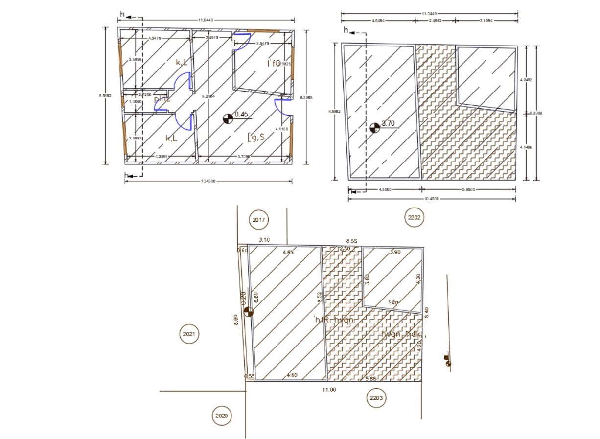 26 X 35 Feet 2 Bhk House Plan Autocad Drawing Cadbull 4400