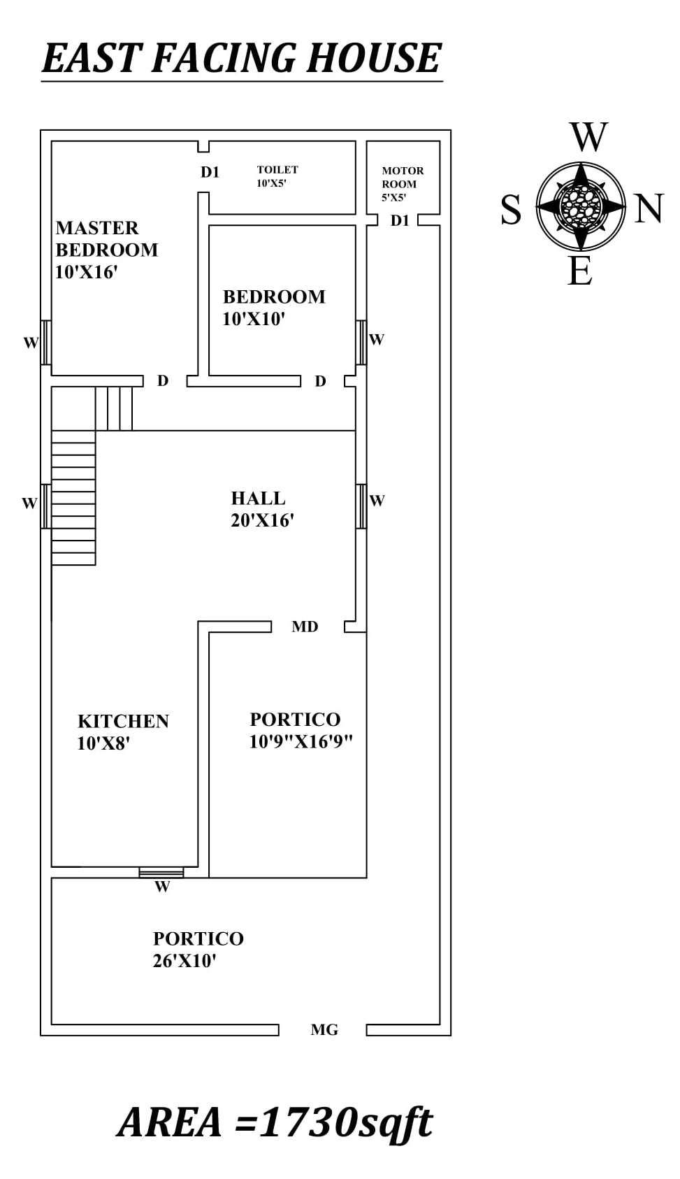 27 6 X61 The Perfect 2bhk East Facing House Plan As Per Vastu Shastra