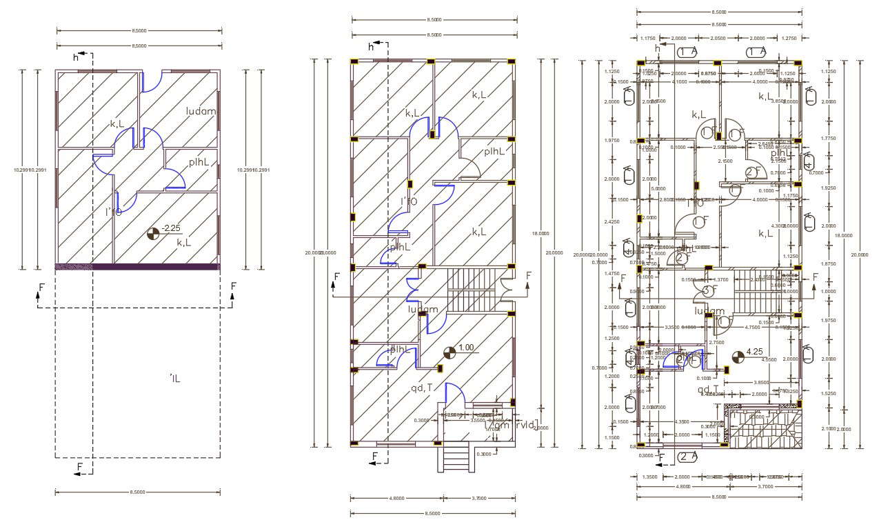 27 X 65 Feet Residence Floor Plan CAD Drawing - Cadbull