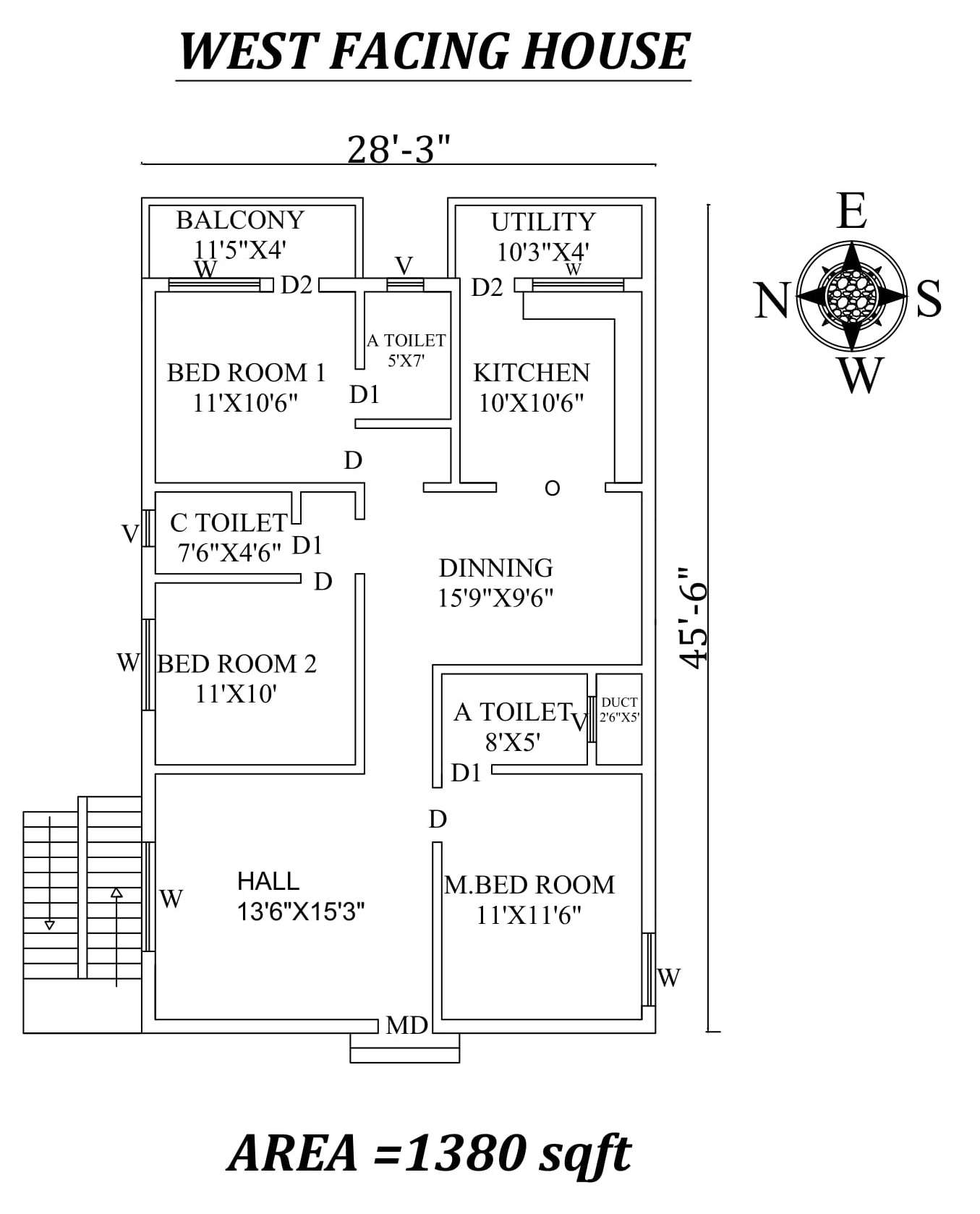 28-3-x-45-6-beautiful-3bhk-west-facing-house-plan-as-per-vastu-shastra