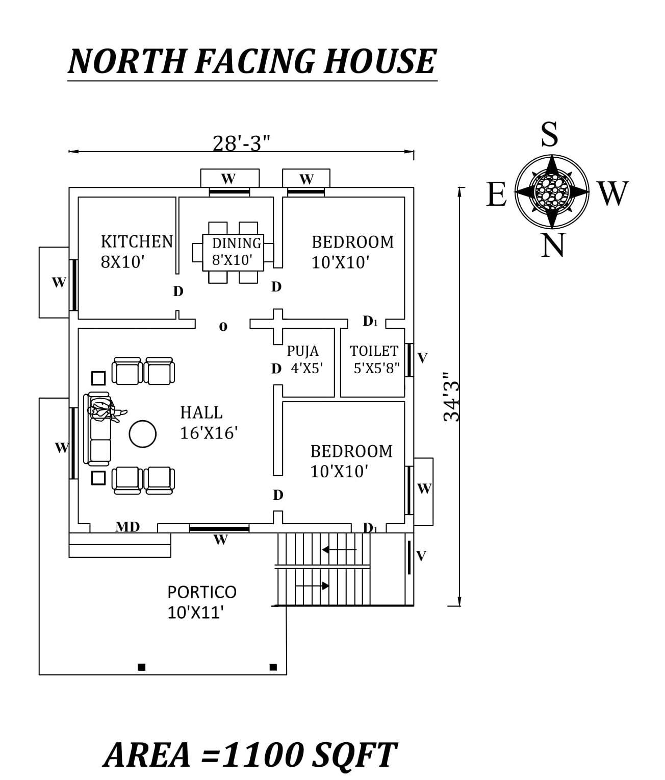 30 50 House Plan North Facing Ground Floor