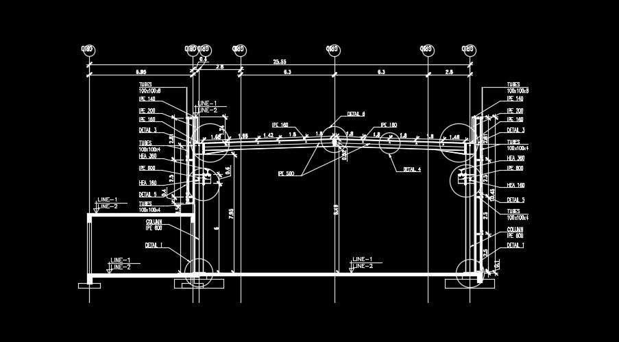 28x12 industrial plan of the column channel location detail - Cadbull