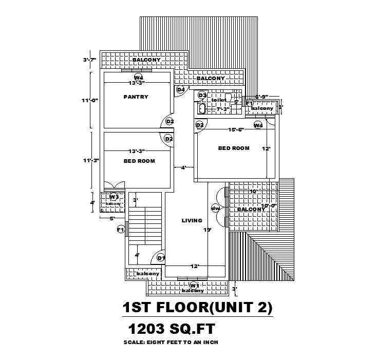 28x47 First Floor House Plan Is Given In This Autocad Drawing File Download Now Cadbull